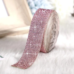 Adhesive Rhinestone Ribbon Roll - Perfect for DIY Crafts, Phone & Car Decorations, Jewelry Crafting, and Holiday Embellishments