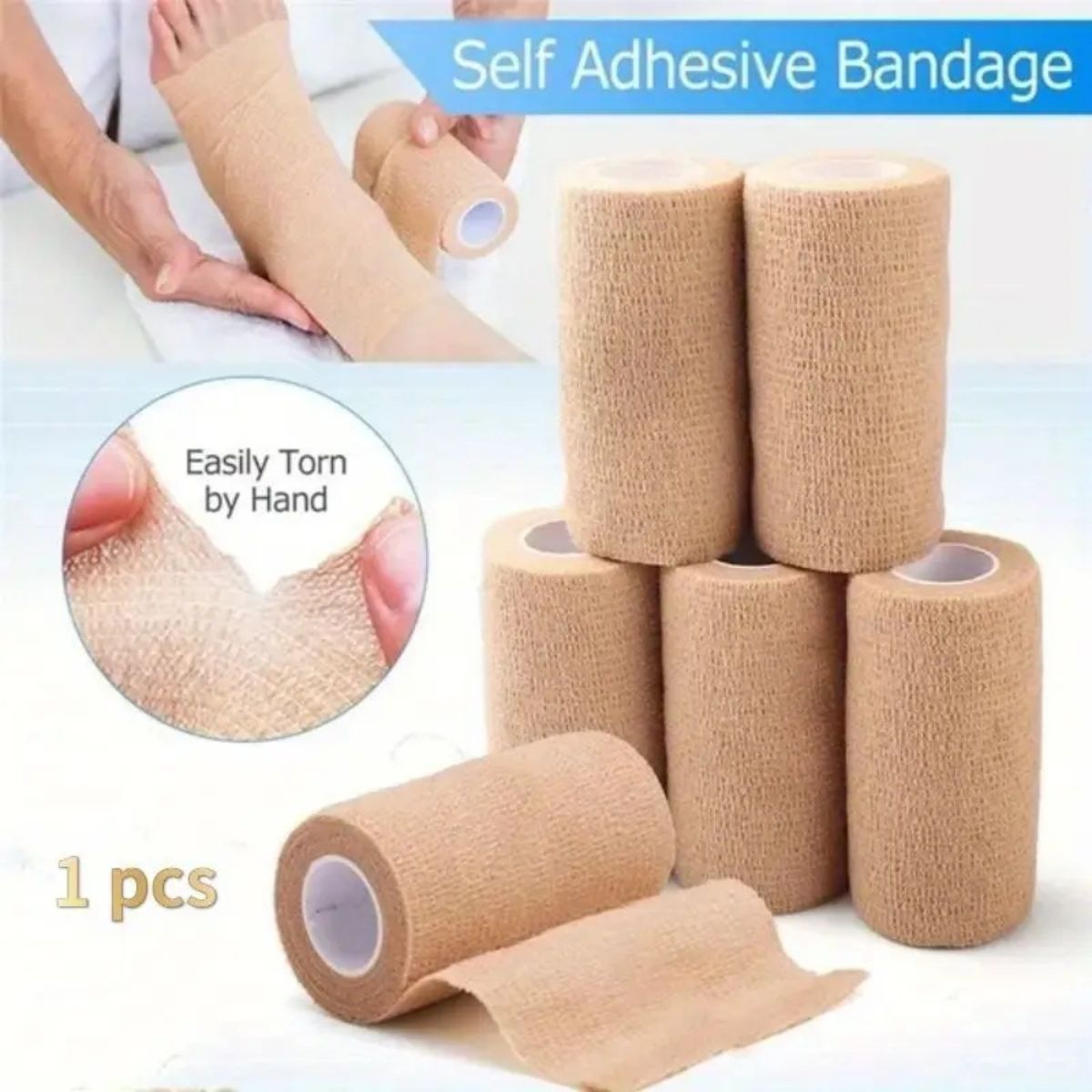 First Aid Self Adhesive Cohesive Bandages Sports Tape (50mmx4.5m)